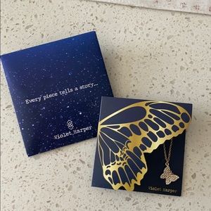 Butterfly pendant gold bracelet